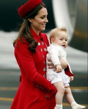 Prince George and the Duke and Duchess of Cambridge arrive in Wellington